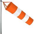 30 Inch Heavy Duty Wind Sock - Orange Reflective Belt For Airport, Farm, Park, Outdoor Wind Direction