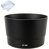 Fotasy Dedicated Bayonet Lens Hood, Compatible with Canon EF-S 55-250mm f/4-5.6 IS STM Lens, 55-250mm IS STM Lens Hood, ET63,