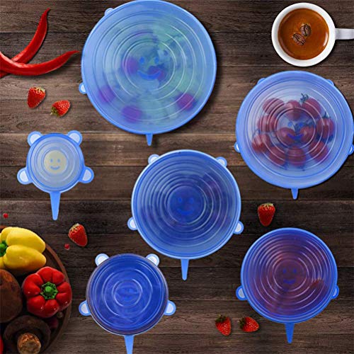 Stretch Lids 12PCS Clear Durable Expandable Silicone Food Covers Containers for Cups Bowl Containers - Thumbnail 6