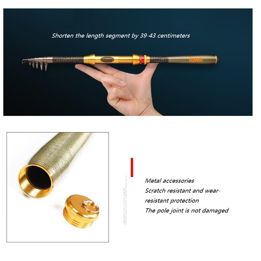 Jaccer Fishing Rod Telescopic Fishing sea Rod Short Paragraph Carbon Material sea Otter Throwing Fishing Rod 2.1m/2.4m/2.7 m/3.0m (2.7m)