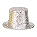 Amscan Glamorous 20's Old Hollywood Themed Party Glitter Top Hat Accessories, Silver, Plastic , 5
