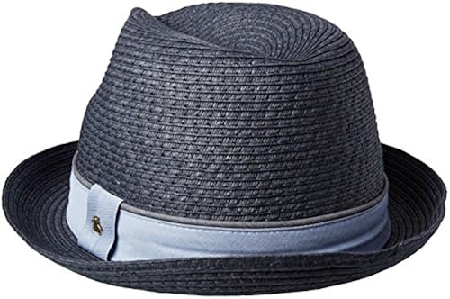 Original Penguin Men's Straw Porkpie Hat, Navy, Large/X-Large in