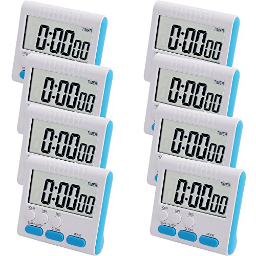 Digital Kitchen Timer Magnetic Back and Retractable Stand,Hour Minute Second Count Up Countdown (8)