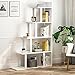 Tribesigns 5-Tier Bookshelf, White Ladder Corner Bookshelf Stepped Bookcase, Modern L Shaped Display Shelf Unit Storage Organizer, 40 x 12 x 63 Inch (White)