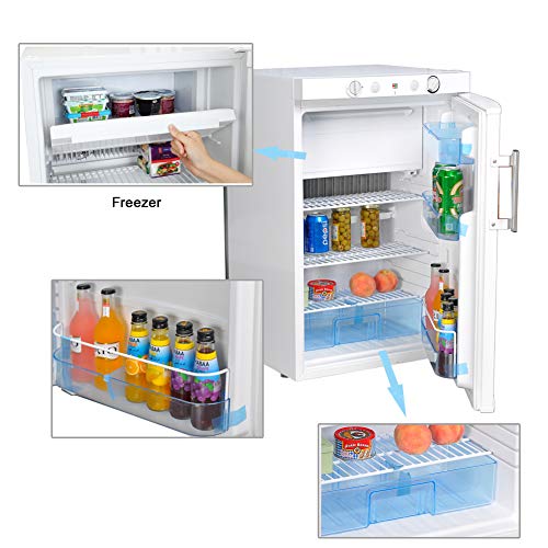 SMETA Propane Refrigerator with Freezer 3ways Camper Fridge Outdoor