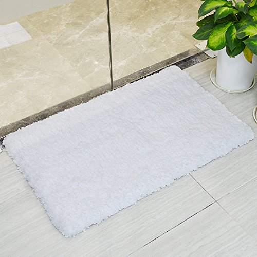 LOCHAS Soft Shaggy Bath Mat Bathroom Rug Antislip Floor Mat Absorbs Water, 30 x 18inch
