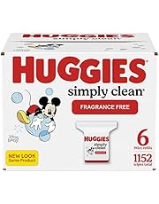 Baby Wipes, Huggies Simply Clean, UNSCENTED, Hypoallergenic, 6 Refill Packs, 1152 Count
