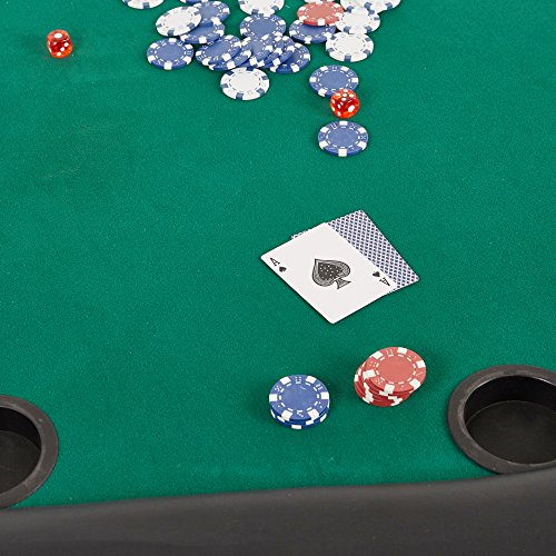 Karmas Product 48in Folding Texas Poker Table with Cup Holders for 8 Players