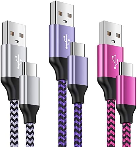 USB Type C Cable Fast Charging C Charger Cord 3 Pack Compatible Moto G Stylus/Play/Power(2021),Razr,G9 Power/Plus/Play, Samsung Galaxy S21/S20 Fe Ultra 5G,S10,Note20 Ultra 5g/10/9 F62 A51 M51 A12 A11