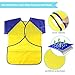 SIMPZIA 3 Pack Kids Art Smock, Children Waterproof Artist Painting Aprons with 4 Paint Brushes for Art Craft Cooking Lab Activity - Ages 2-6