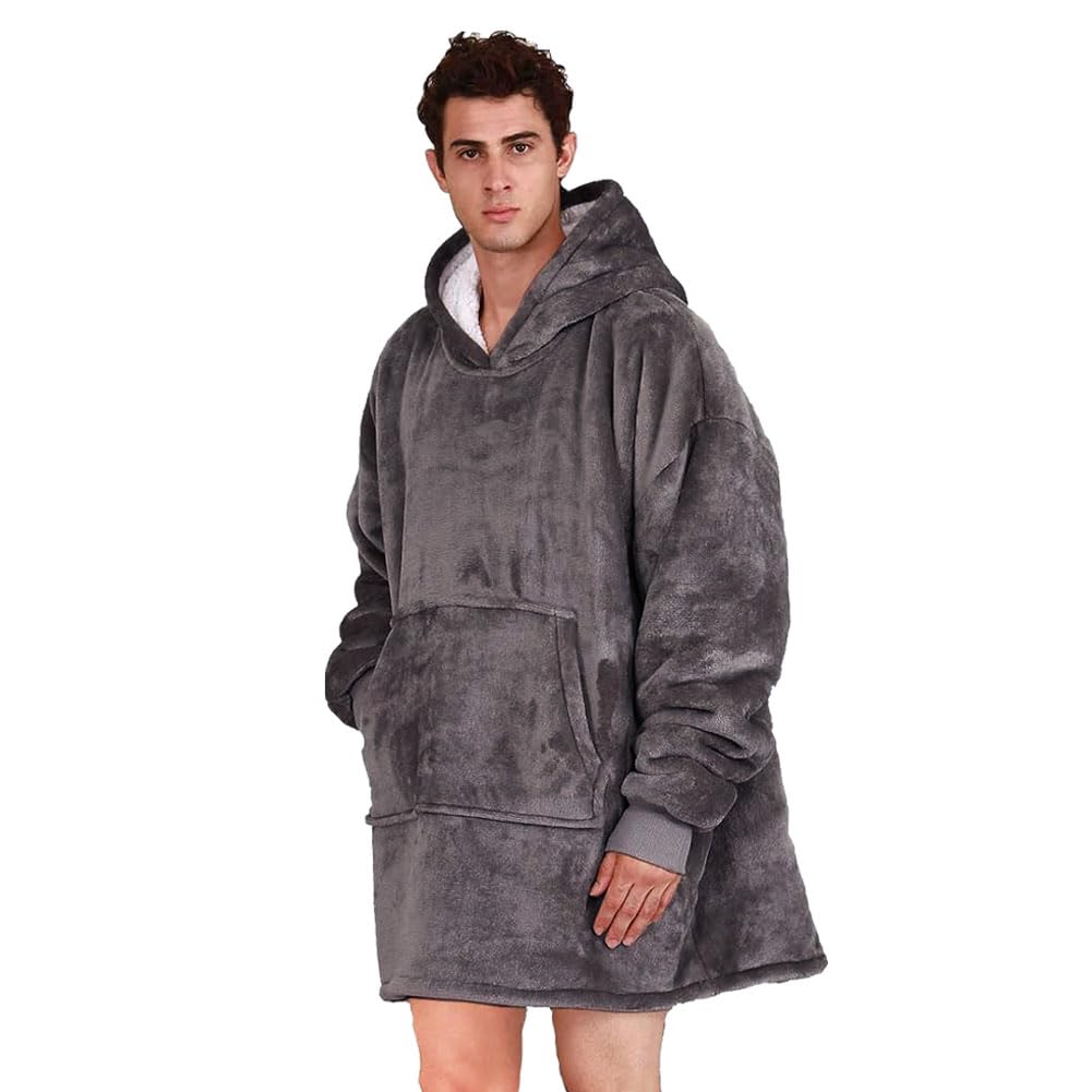 EAHOME Oversized Hoodie Sweatshirt Blanket XL, Super Warm Sherpa Giant Hoodie, Wearable Blanket Sweatshirt with Pocket, One Size for Adults Men Women Kid Younger
