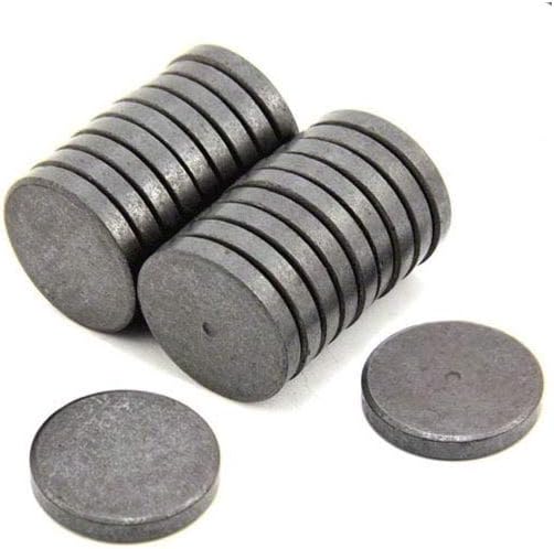 Y10 Ferrite Magnet for Arts Craft, Science and DIY - 30mm dia x 5mm thick - 1.1kg Pull - Pack of 20, Grey