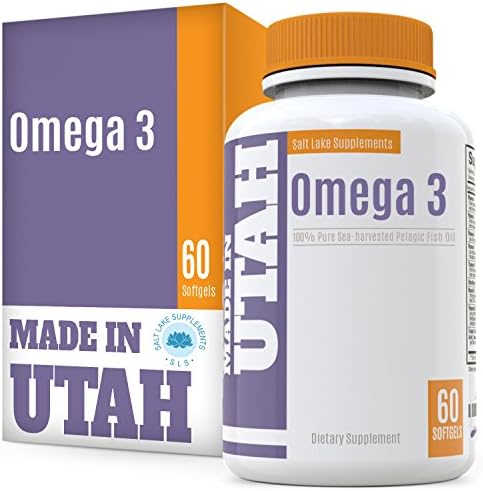 Omega 3 Pure Sea Harvested Pelagic Fish Oil - Naturally Rich in Essential Fatty Acids High in EPA & DHA, for Cardiovascular & Brain Health and Joint Flexibility