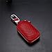 KUMEED Car Key Chain Bag Genuine Leather Smart Keychain Coin Holder Case Cover Pouch Remote Key Fob Bag Keyring Wallet Zipper Case Red