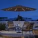 Sundale Outdoor 11FT 40 LED Lights Aluminum Patio Market Umbrella Hand Push Tilt Crank, Garden Pool Solar Powered Lighted Parasol, 8 Ribs, Coffee
