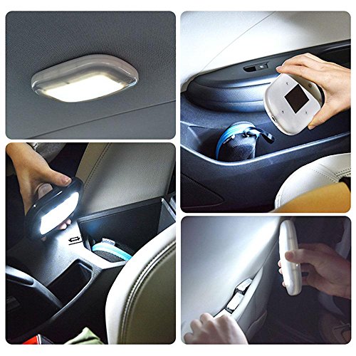 Car Ceiling Roof Dome Light, 2W RV Magnetic Dome Light Fixture Universal USB Rechargeable Wireless LED Car Dome Ceiling Lamp with 10 Led for RV, Trailer, Camper, Motorhome, Boat. 9.5mm Extra Slim