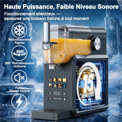 Machine à Granité, 2.6L Machine à Granita, Slush Machine sans Glace, 8 Programmes, Écran Tactile, Auto-Nettoyage, Silencieux, Machine à Glace pour Boisson Givrée Crème Glacée Cocktail Milkshake Frappé