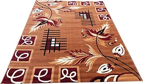 Moin Carpets Floral Traditional Carpet (Brown, Acrylic, 5 X 7 Feet)