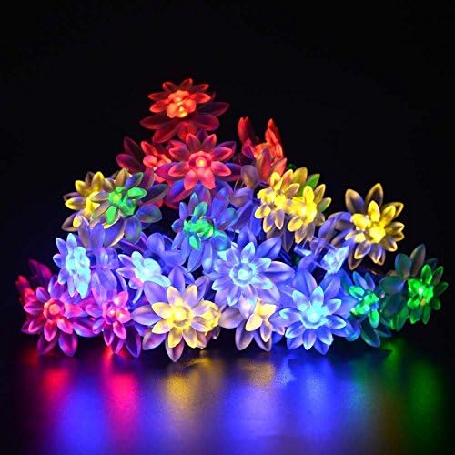 Tozz Pro ® Chrismas Solar Outdoor String Lights 19.7ft 30 LED Lotus Flower Solar Powered Fairy Lights (Multi Color Lotus)