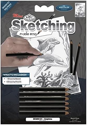 Royal and Langnickel Sketching Made Easy Kit 5 inch x 7 inch - Dolphins, Blue