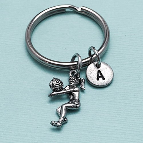 Volleyball player keychain, volleyball player charm, sports