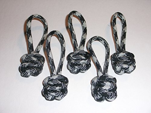 RedVex Paracord Zipper Pulls/Lanyards - Lot of 5 - ~2.5 - Black & White