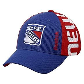 Reebok Men's 2016 NHL Draft Flex Fit Hat (L/XL, M671 New York Rangers) Red, Blue - Image 3
