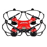 Virhuck GB202 Mini Drone 2.4GHz 4CH 6-AXIS GYRO Multicolor LED, Little Nano RTF Quadcopter with 3D Flips, Red