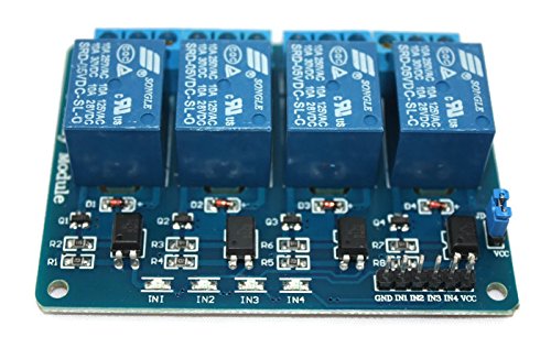 4-Channel Relay Module, 5V with Optocoupler, Status LEDs for Arduino and Raspberry Pi