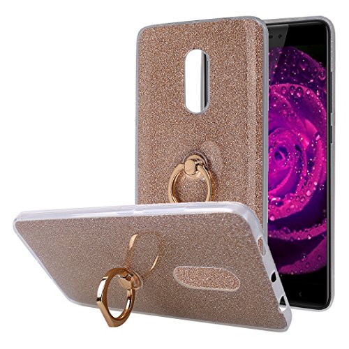 Xiaomi Redmi Note 4 Back Case Cover with Ring Moon mood Soft TPU + Paper Bling Hybrid 2 in 1 with 360 Rotate Ring Stand Holder Glitter Sparkle Silicone Phone Shell Bumper for Xiaomi Redmi Note 4