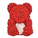 AZXU Rose Bear - Rose Teddy Bear on Every -Flower Bear Perfect for Anniversary's - Clear Gift Box Included! 12 Inche (red)