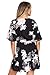 HOTAPEI Womens Casual Summer Black Floral Printed Ruffle Hem Short Sleeve Boho Mini Short Chiffon Dresses for Juniors Large