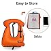 Rrtizan Snorkel Vest, Adults Portable Inflatable Swim Vest Jackets for Snorkeling Swimming Diving Safety(Orange)