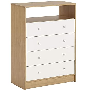 Watsons Tallboy 4 Drawer Storage Chest With Open Media Shelf