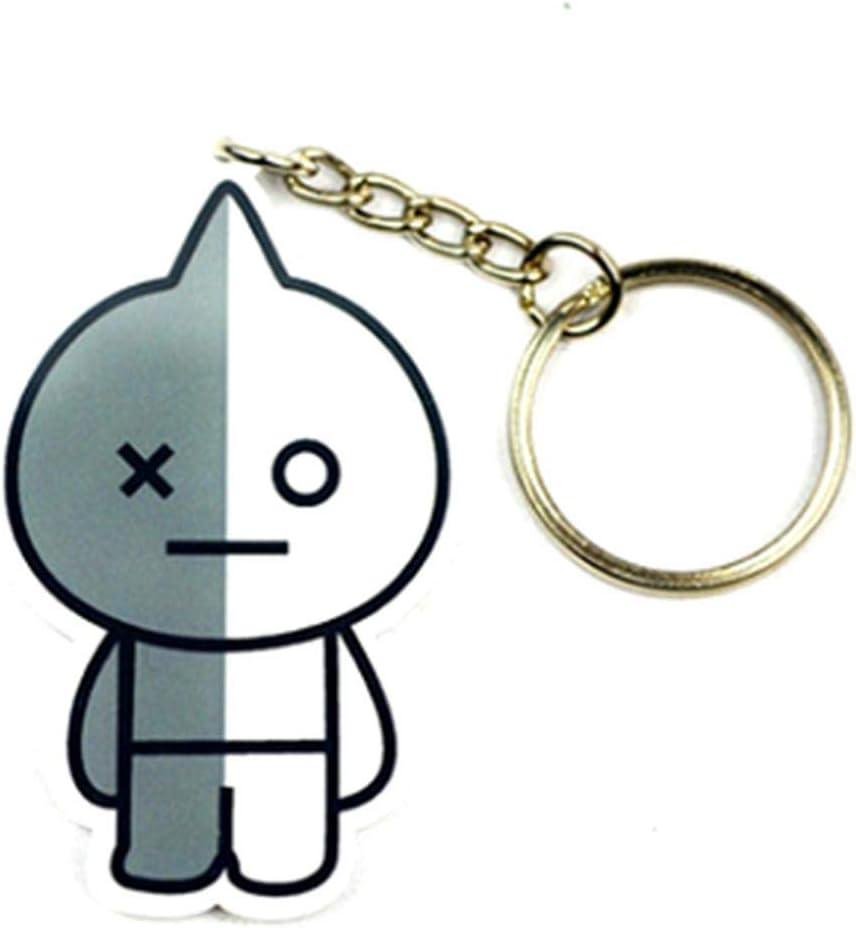 FUdeza BTS KeychainKpop BTS Bangtan Boys Cartoon Keychain Bag Pendant Keyring JIMIN JUNKOOK SUGA Plush Doll Key Ring(None jimin)