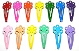 24 Pcs Mix Color Flower Hair Snap Clip Size 45 Mm (Mix Bright and Pastel Tone) 13 Colors