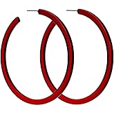 Colorful Big Hoop Earring Acrylic Open Large Hoop Earrings C Shape Trendy Chunky Earrings 80s 90s Retro Lightweight Statement Ear Jewelry Earring For Women