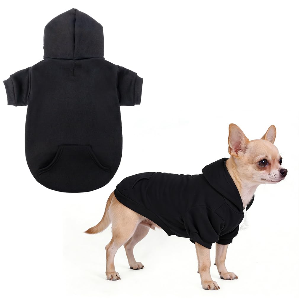 KOOLTAIL Basic Dog Hoodie - Soft and Warm Dog Jumper with Leash Hole and Pocket, Dog Winter Coat, Cold Weather Clothes Sweater for Small Medium Large Dogs Puppy Cat Boys Girls