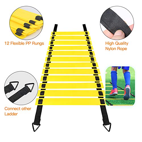 MBVVLZJVN Sports Agility Ladder Speed Training Equipment with Jump Ropes, Parachute, Agility
