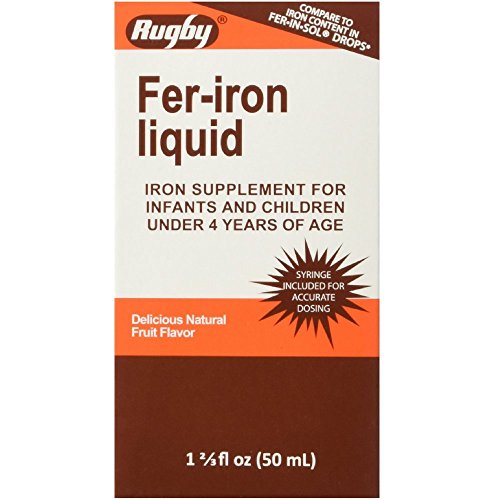 Rugby Fer-Iron Liquid Supplement Drops, For Infant and Children 50 ml