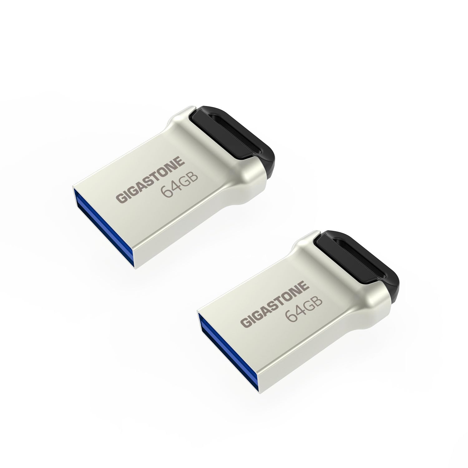 【GIGASTONE】Z90 64GB 2 Pack USB 3.2 Gen1 Flash Drive, Mini Fit Metal Waterproof Compact Pen Drive, Reliable Performance Thumb Drive, USB 2.0/3.0/3.1 Interface Compatible