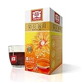 TAE TEA Chrysanthemum Tea Bags - Pu'er Tea with Chrysanthemum, Chinese Black Tea - Pu erh Tea Bag - Pu er Fermented Tea Bags, 25 Count Individually Wrapped for Weight Loss