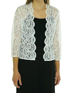 Women's Three-quarter-sleeve Sheer Lace Shrug