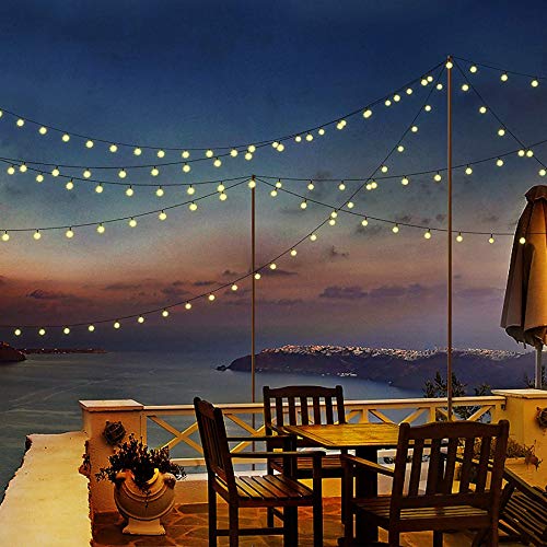 Lezonic Solar Lichterkette Außen 60 LED, 8M / 27FT LED Lichterketten, 8 Modi wasserdichte solarbetriebene Globuslichter… – Bild 3