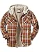 Legendary Whitetails Men's Hooded Shirt Jacket Flannel Berber Lined Polyfill Insulated, Arrowood Barnwood Plaid, Large