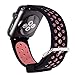 WISHTA 42mm Soft Silicone Watch Band with Ventilation Holes Quick Release Replacement Wrist Strap for Apple iWatch Nike+, Series 2, Series 1, Sport, Edition (Black/Pink)