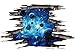 CNUSER 3D Blue Galaxy Wall Stickers- Universe Scene with Planets Stars Starry Sky- Removable Wall Mural Decals for Kids Bedroom Ceiling Living Room Nursery