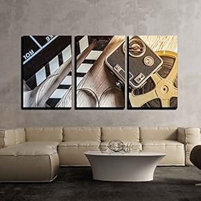 Film and Camera - Canvas Art Wall Art - 16"x24"x3 Panels