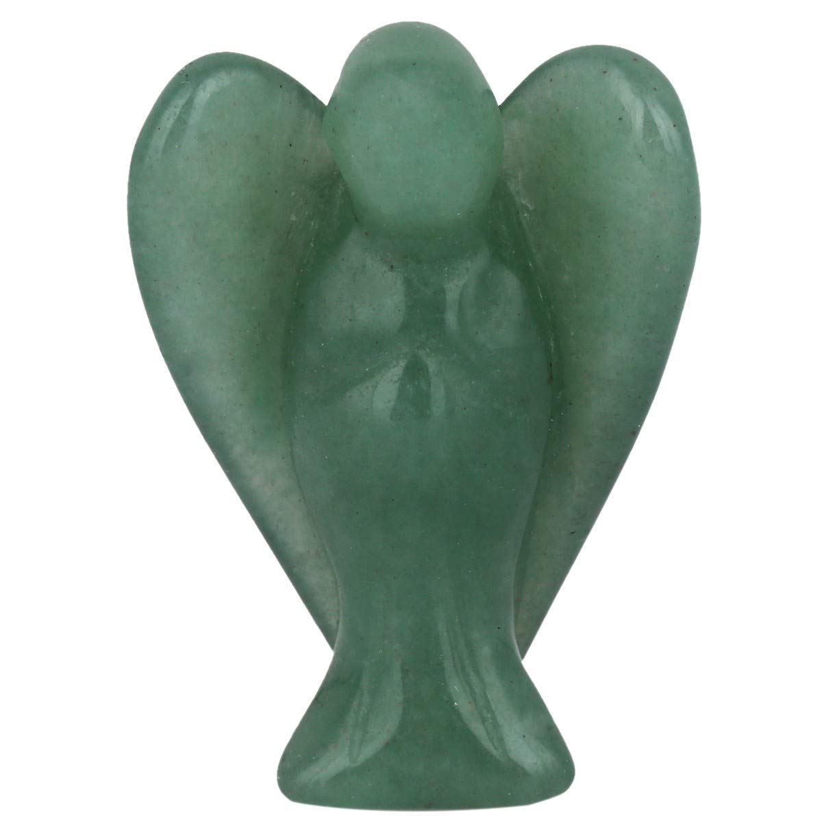Shanxing 1.5" Green Aventurine Crystal Guardian Angel Ornament Gift, Small Carved Pocket Crystal Stone Angel Statue Figurine Reiki Healing Crystal Sculpture Good Luck Gift Crystal Room Decor