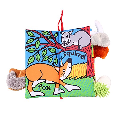 LOHOME Soft Cloth Books - Non-toxic Fabric Baby Early Education Toys Activity Crinkle Animals Cloth Book for Toddler, Infants and Kids - Perfect for Baby Shower